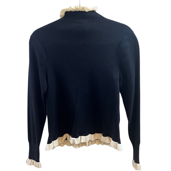 Cabi Adorn Black Ruffle sweater SIZE S - Picture 4 of 6